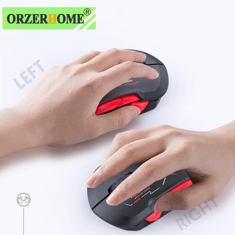 

ORZERHOME 10000DPI Both hands Wireless Mouse Rechargeable 10 Programmable Keys Gaming Mice Right and Left handed Bluetooth Mouse