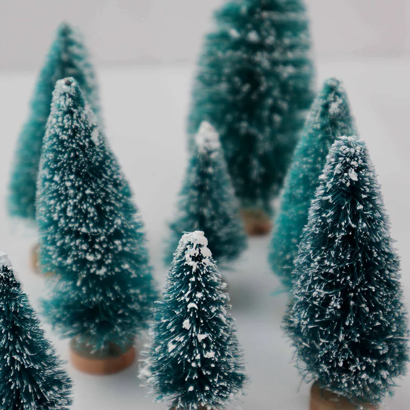 Mini Christmas Tree 8Pcs 50-125mm Mixed Size Small Pine Tree Desktop for Home New Year Xmas Party Table Decoration Navidad mini christmas tree