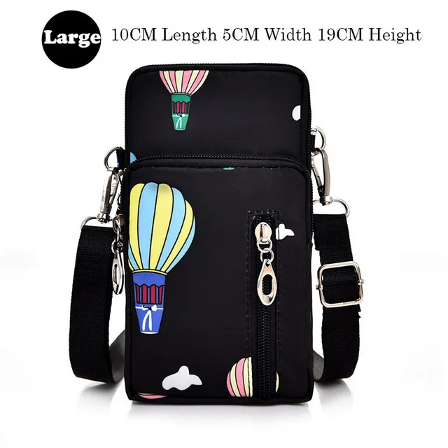 Universal Mobile Phone Bag For Samsung/iPhone/Huawei/HTC/LG Case Wallet Outdoor Sport Arm Purse Shoulder Bag Women Phone Pouch Large QQ Black