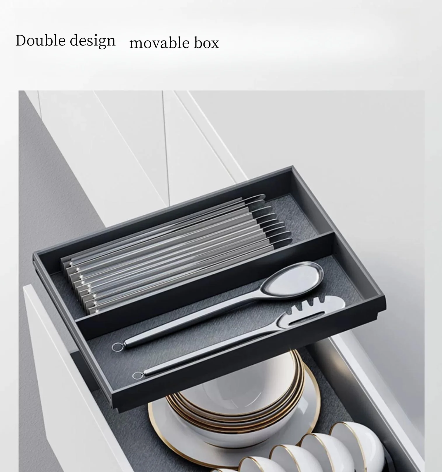 Goldmine Aurora 2-drawers Combination Cabinet Pullout Organizers Soft Close Pullout Baskets Dishes Pots Cabinet Storage Drawers