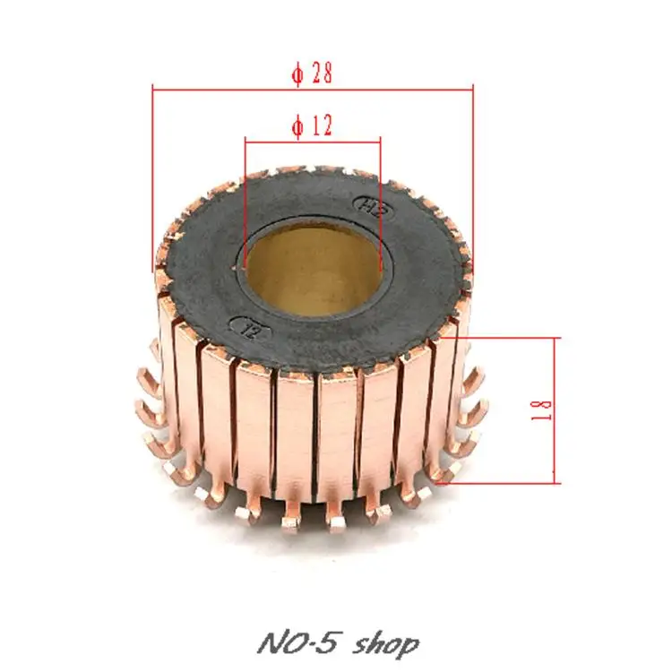 

5pcs 12x28x20(18)mm Copper Bars Electric Motor Commutator