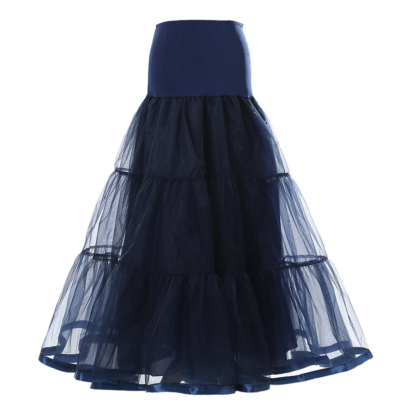 WOWBRIDAL Luxurious 95CM Long Ruffled Crinoline Petticoat for Vintage Bridal Dresses