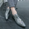New 46 47 large size 48 pointed leather shoes for men business formal wear lace-up patent leather brightening face increase 2