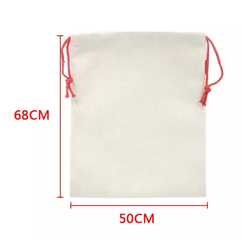 10pcs/Lot 50cm x 68cm Linen Blank Santa Sacks Bag Personalized Christmas Gift Bag Festive Party Supplies Factory
