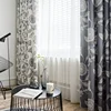 Ins Nordic Wind Matching Colored Linen Curtain New Modern Curtains for Living Room Bedroom Balcony High Shading Printing Concise 4