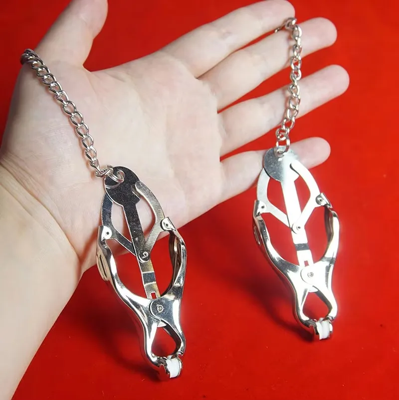 Clover Butterfly Japanese Nipple Clamps,Textured Pads Metal Nipples Clip,Sex Toys for Couples,BDSM,Adult Games