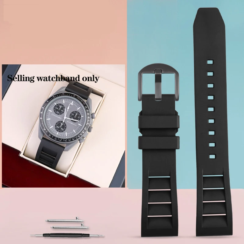 thumbnail image 1 of Correa de reloj de caucho fluorado de liberación rápida de 20 mm y 22 mm para Seiko PROSPE, Breitling, Citizen, pulsera extendida transpirable, 1 of 5