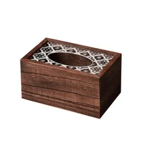 Wooden Tissue Box，Home Living Room Dining Room Desktop Decoration Wooden Cover Tissue Box 1