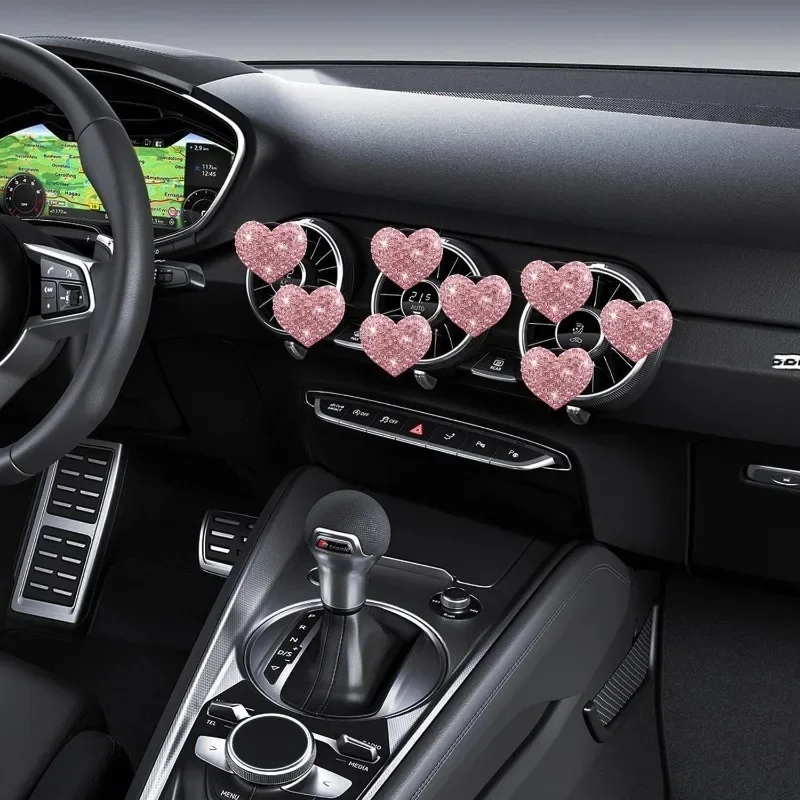 

Love Air Conditioner Air Outlet Aromatherapy Clip Car Perfume Deodorant Heart Car Accessories Car Pendant Full of Diamonds