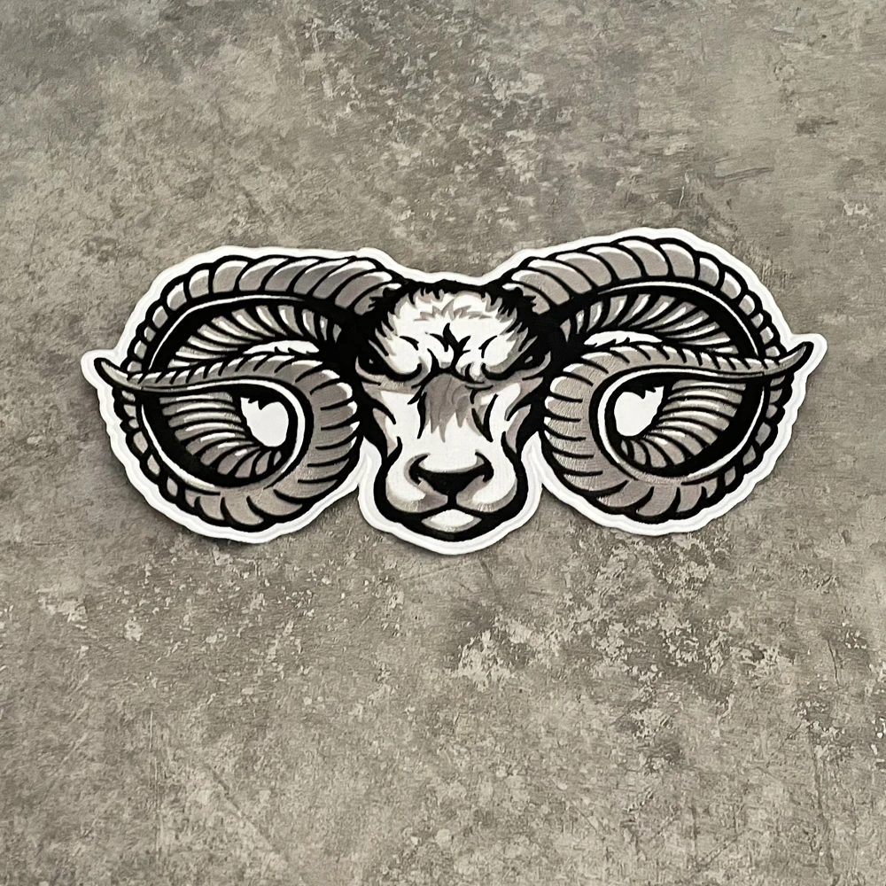 Bighorn Sheep Head Large Embroidery Patch Motorcycle Rider Jacket Back  Decoration Personalized Badge DIY Hand Sewing28.5*18CM - AliExpress, image size:1000x1000