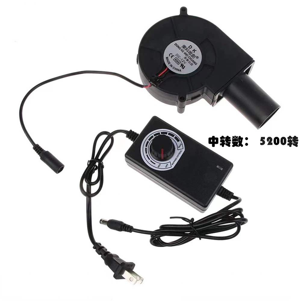 Soffiatore gonfiabile Mini Turbo Blower 5V USB Blower Fan Ventilatore centrifugo portatile con regolatore di velocità 2500 RPM BBQ Grill Cooking Potente potenza