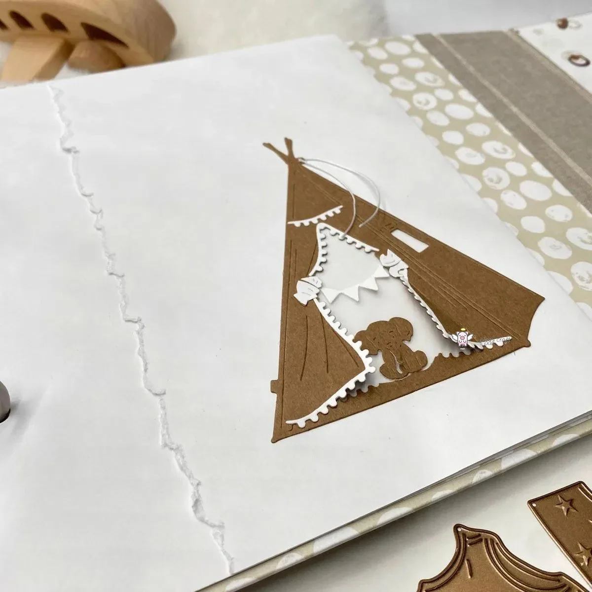 Mmao Craft Metall-Stanzformen, geschnittene Matrizenform, Elefant, Zelt, Dekoration, Sammelalbum, Papier, Basteln, Messerform, Klingenstanzer, Schablonen
