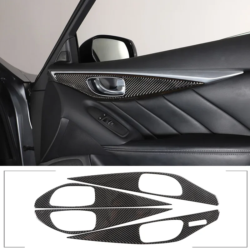 

Для Infiniti Q50 Q60 2015-2022 Автомобильная интерьерная ручка панель декоративная рамка наклейка мягкое углеродное волокно аксессуары для интерьера LHD