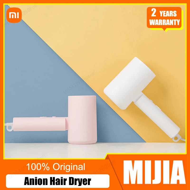 

New XIAOMI Portable Anion Hair Dryer Nanoe Water ion hair care Professinal Quick Dry 1600W Travel Foldable Hairdryer
