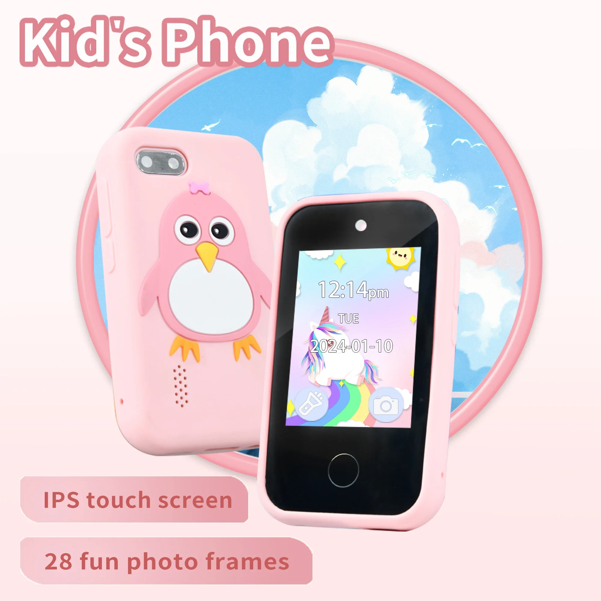 Téléphone intelligent pour enfants, appareil photo, jouets musicaux pour bébé, appareil photo selfie, lecteur MP3, cadeaux pour enfants