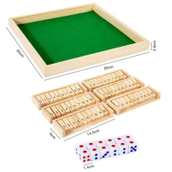 Detachable Shut The Box Dice Set - Interactive Party and Drinking Game (Log Wood)