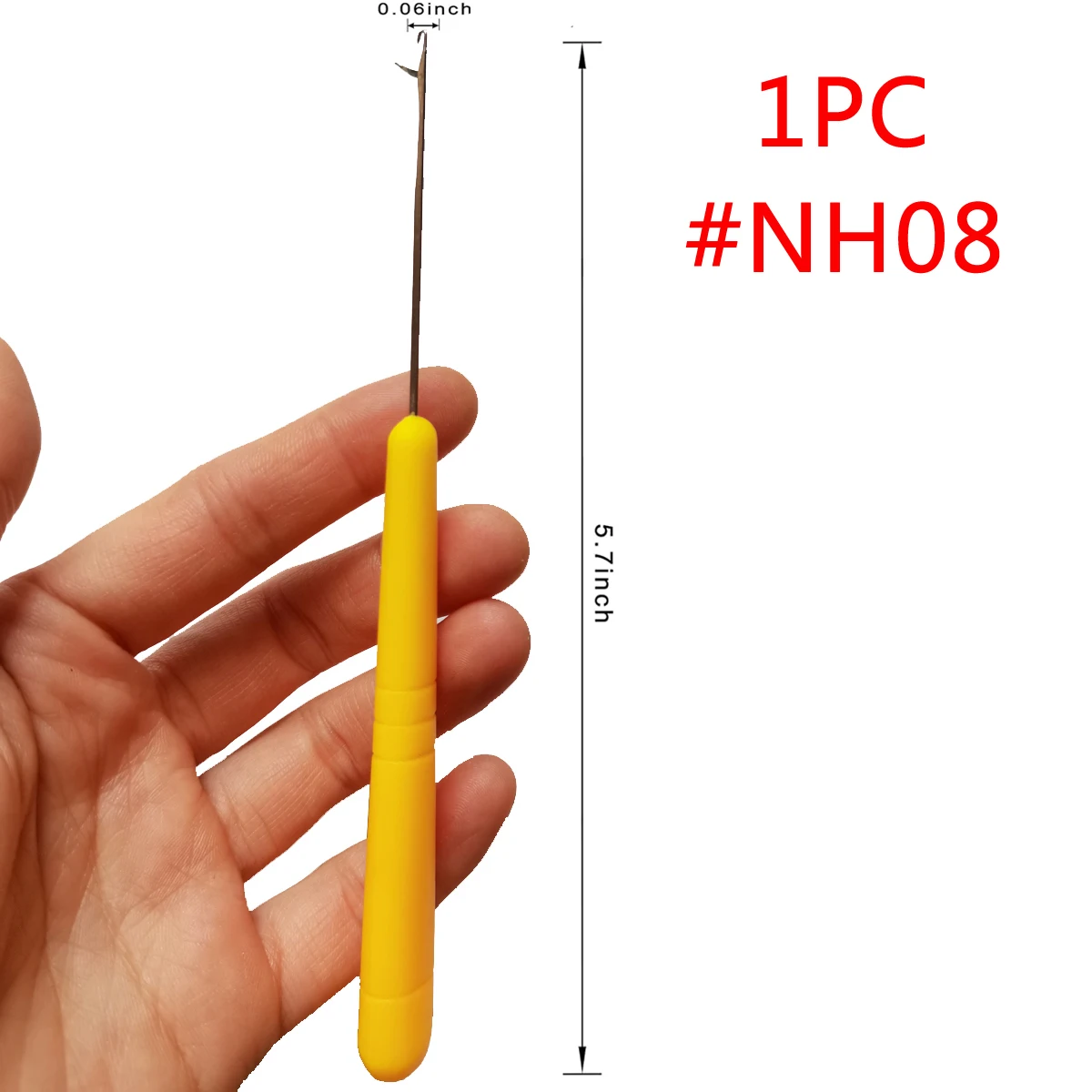 Crochet Hooks Hair Extensions Tool 1Pc Plastic Latch Hook Hair Crochet Hook Bent Latch Crochet Needle For Hair Extension