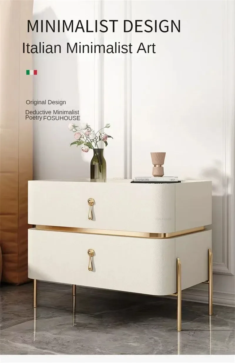 Description Picture 5 of itemEuropean Wooden Slate Nightstands Nordic Home Bedside Table Light Luxury Bedroom Furniture Simple Storage Cabinet with Drawers