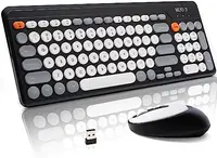 Wireless Keyboard and Mouse Combos with 2.4GHz USB Receiver Plug and Play Multi-Color Keycaps Retro Style Keyboards Windows Mac