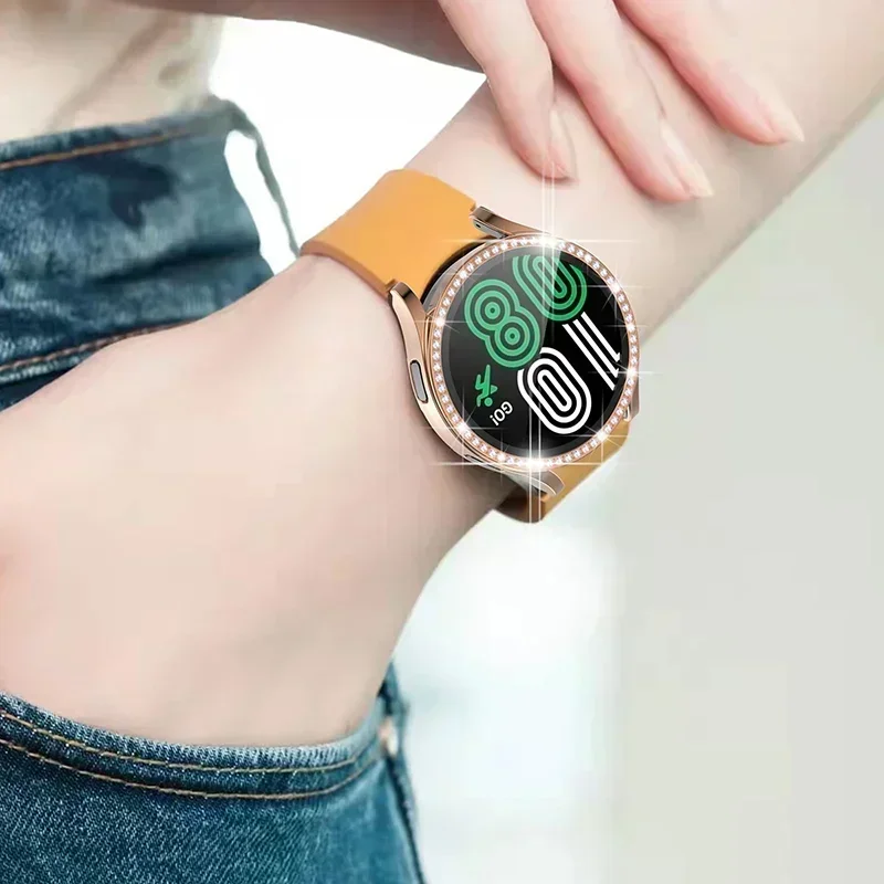 Sparkling Diamond Bumper Bling Watch Case Cover - Fashionable Two-Row Design