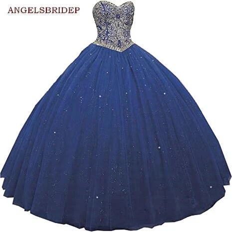 

ANGELSBRIDEP Sweetheart Ball Gown Quinceanera Dresses Vestidos De 15 Anos Fashional Sparkly Crystal Beaded Birthday Party HOT