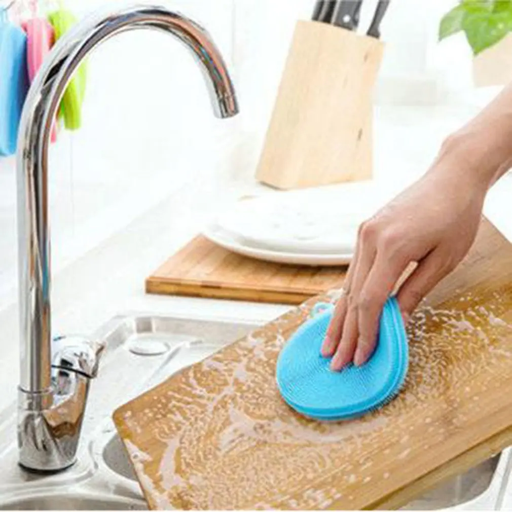 Silicone Dishwashing Brush Sponge Dish Washing Tool Kitchen