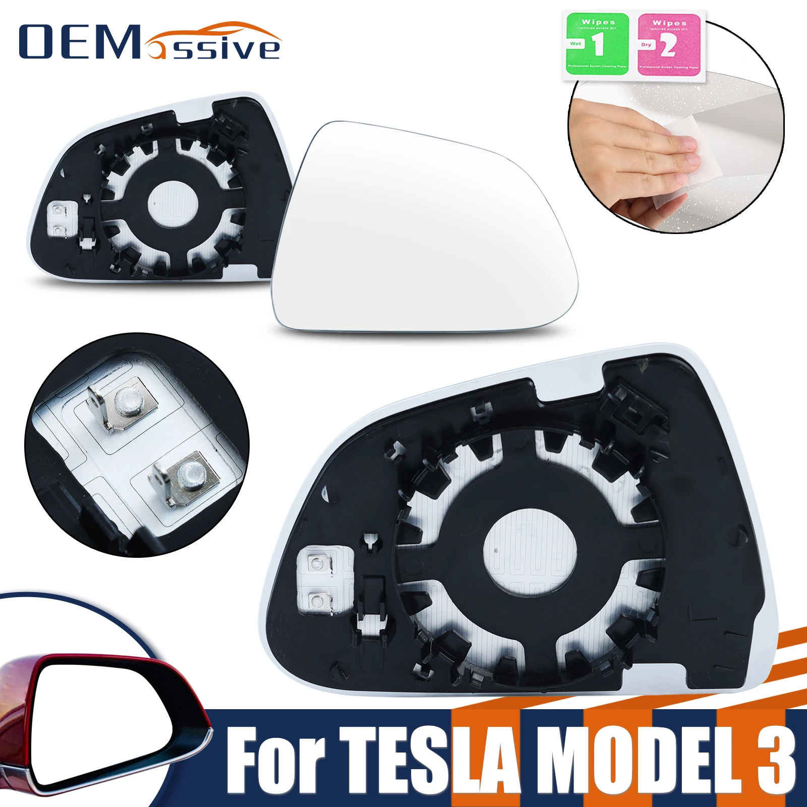 

1 шт., широкоугольный объектив для зеркала заднего вида Tesla Model 3 2017-2024