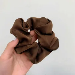 Elegant Korean Silk Hair Scrunchies - Premium Solid Color Hair Ties (Style 2)