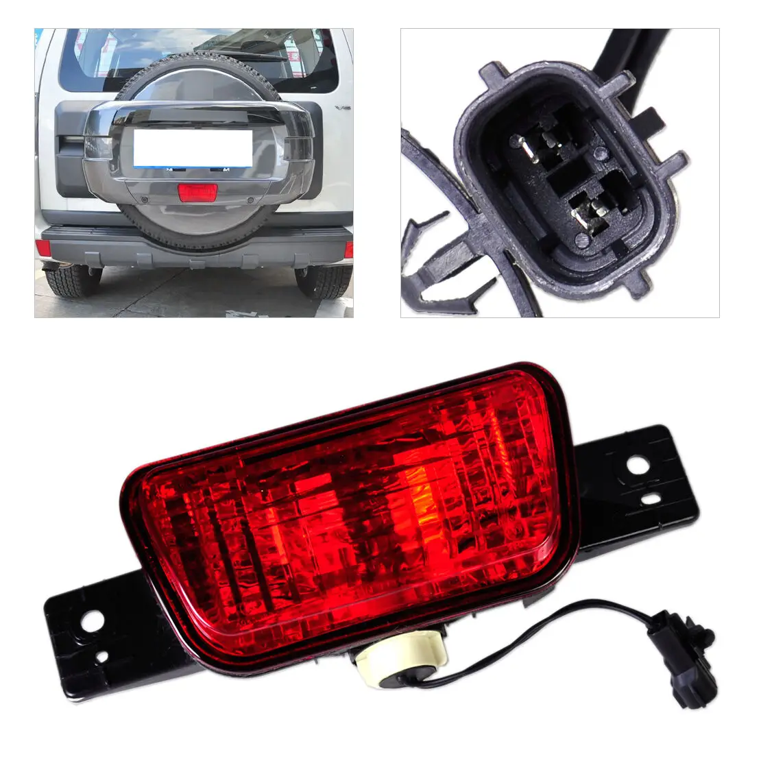 

Rear Spare Tire Cover Fog Light Tail Gate Bumper Signal Indicator Plate Lamp For Mitsubishi Pajero Shogun V87 V93 V97 2007-2015