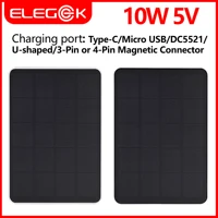 Chargeur solaire POWWALK 10W 5V pour caméra de sécurité, panneau solaire portable avec sortie micro USB Type-C, kit de chargeur de panneau solaire. 2