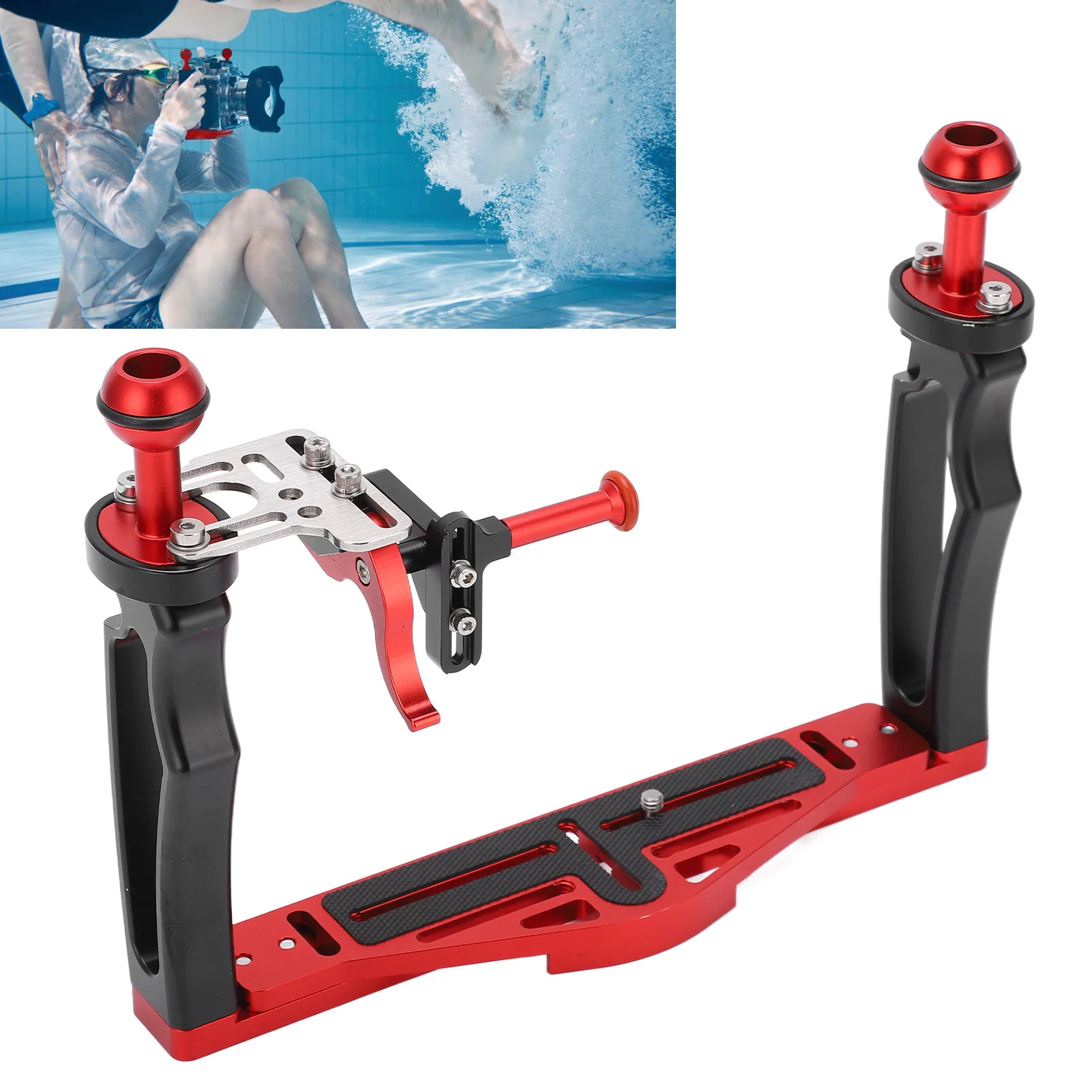 Diving Camera Housing Tray Stabilizer Dual Handle Tray Stabilizer Rig Diving Underwater Camera Housing with Shutter