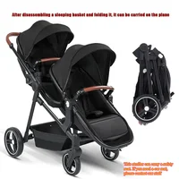 Nouvelle poussette double pliable et multifonctionnelle 2026, transformable en vélo léger pour bébé. Expédition dans l'UE 6