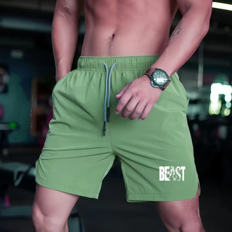 2024 New Summer Men's Shorts Quick Dry Nylon Fitness Training Running Sports Shorts Men Plus Size Workout Gym Short Pants 4