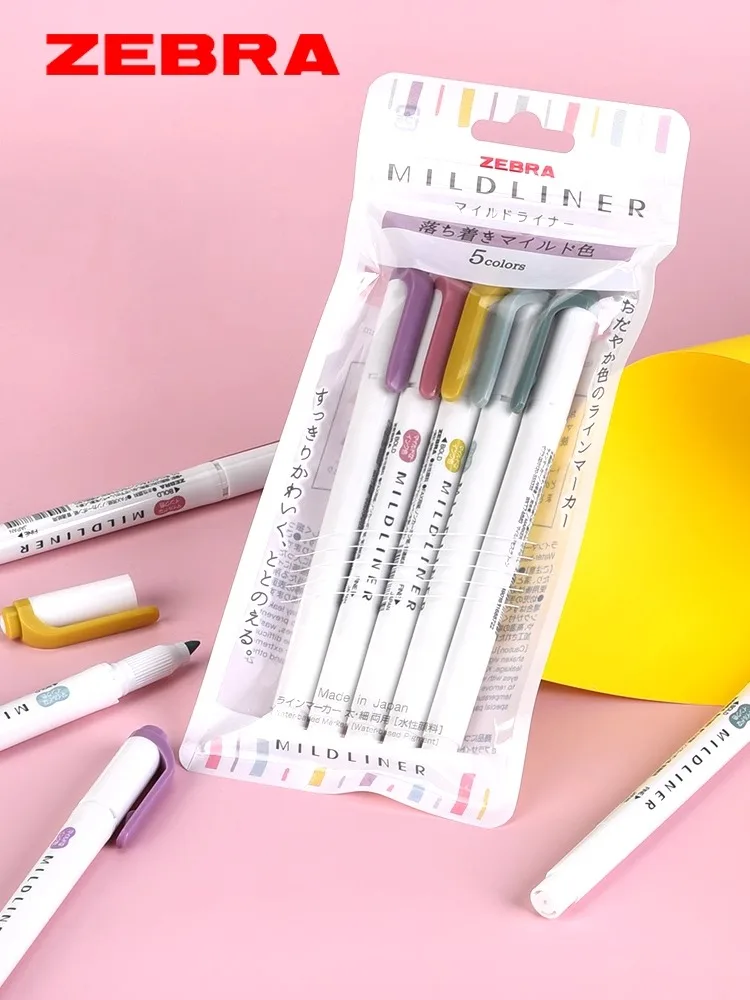 NEW zebra mildliner highlighter markers,WKT7 double-ended fiber