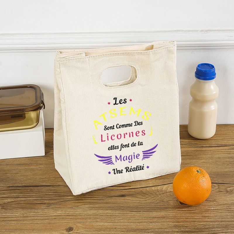 Une Super Atsem Toi Ne S'oublie Jamais Comme Print Lunch Bag Summer Jiuce Ice Cooler Bag Picnic Insulated Thermal Astem Gift