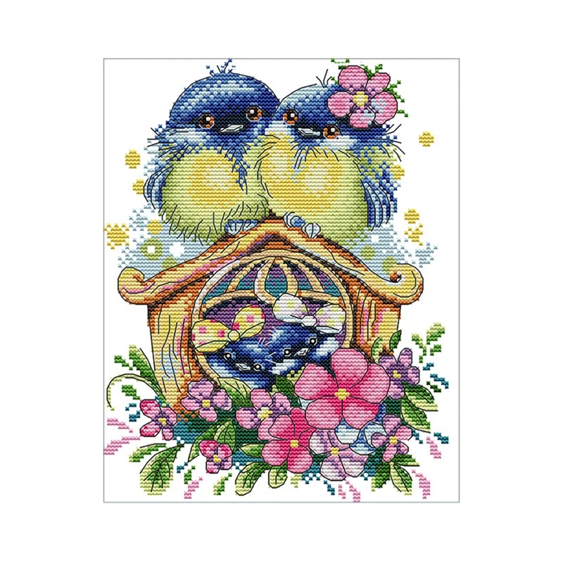 

Cross Stitch Stamped Kits 14CT Printed Embroidery Cloth Needlepoint Kits Easy Patterns For Beginners Warm Home 22X29cm