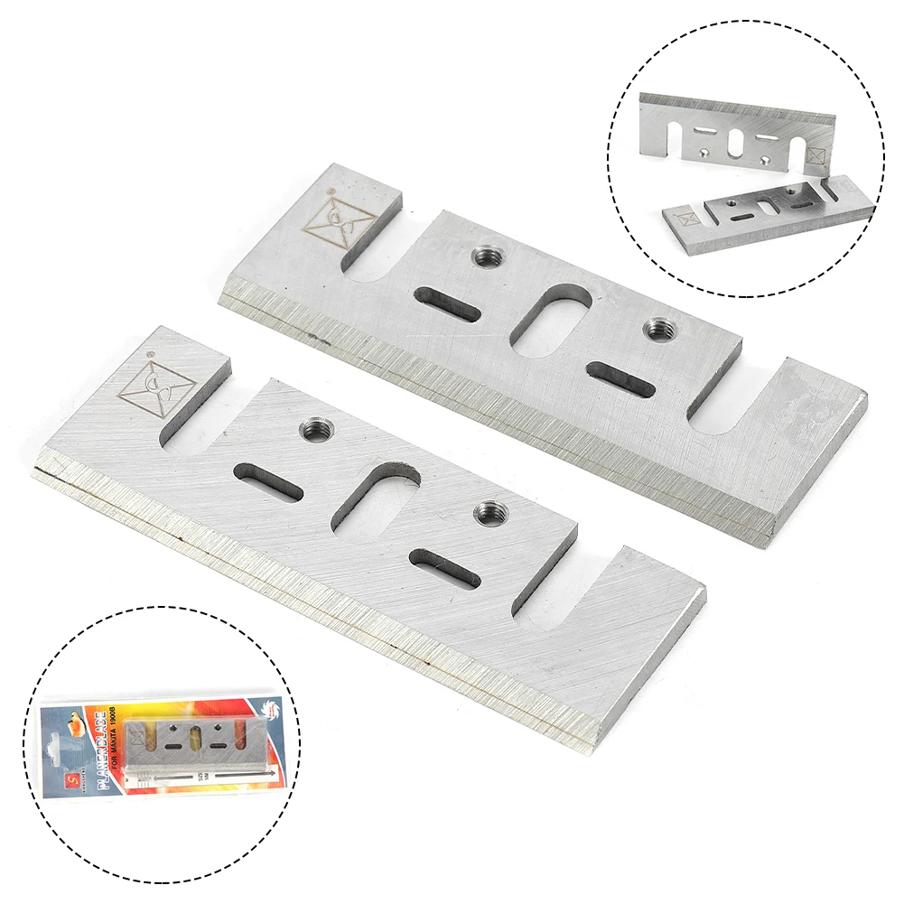 2Pcs/set 82mm 3-1/4'' Wood Planer Blade Electric Planer Knife Replacements For 1900B KP0800 F20 D26676 DW680 2pcs planer blade cover clamps drum plate electric tool for makita 1900b outer clamp durable high quality hot sale