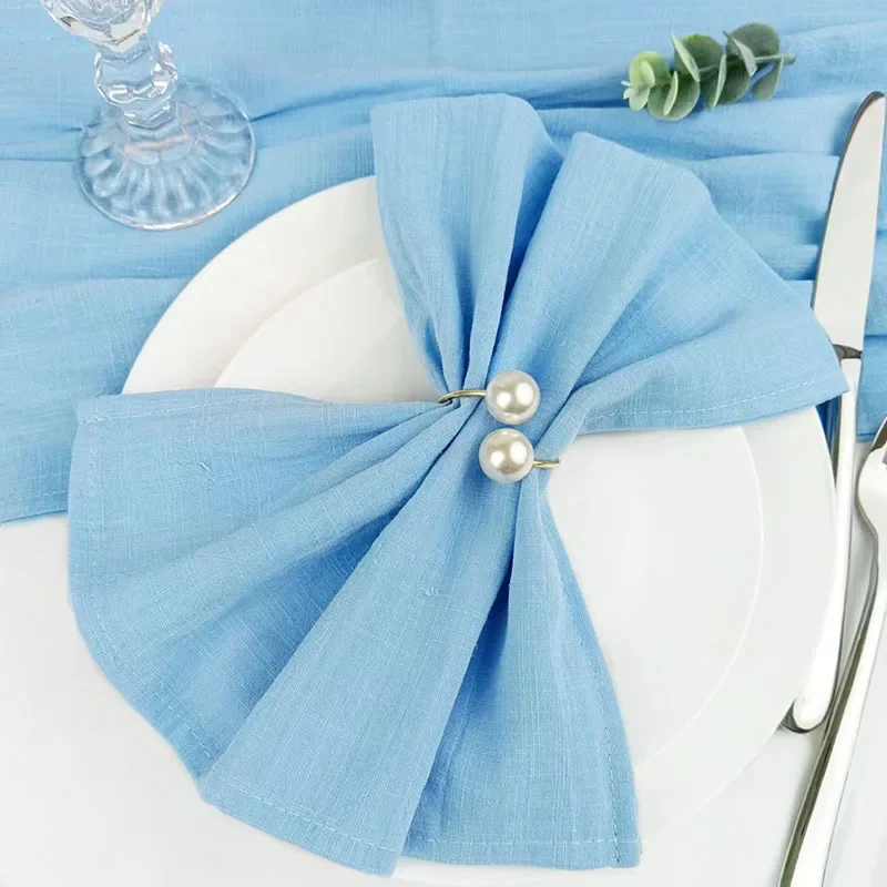 50pcs Napkins cotton Dinner Napkins 30x45cm Sage Green Rustic Table For Wedding Party Baby shower Table Decor