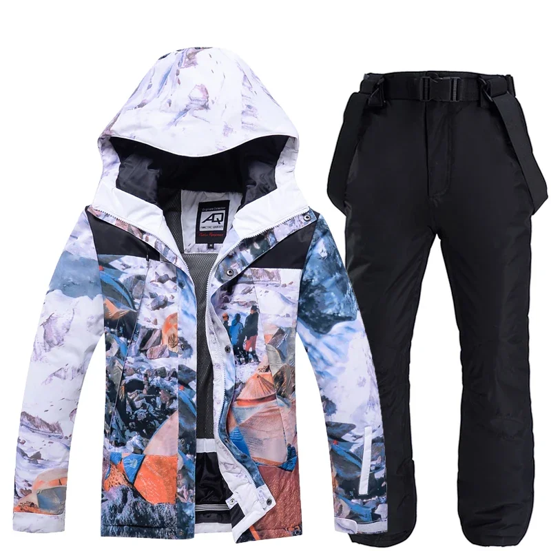 -30 Degree Thick Warm Women's Ski Suit Outdoor Ski Clothing Windproof Waterproof Snowboard Suit Snow Pants Winter Female Jacket