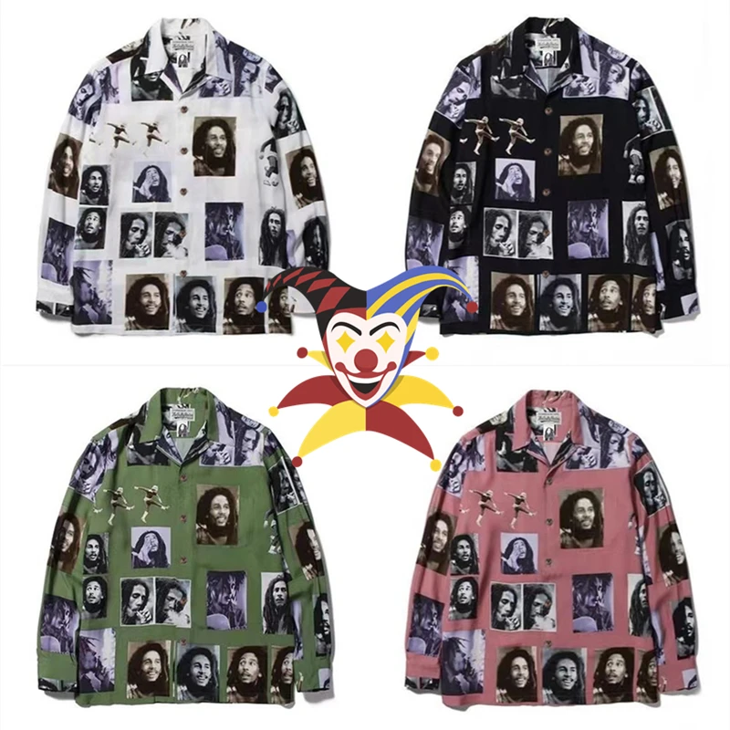 

Long Sleeve WACKO MARIA SHIRT Men Women Best Quality Hawaiian Top Shirts