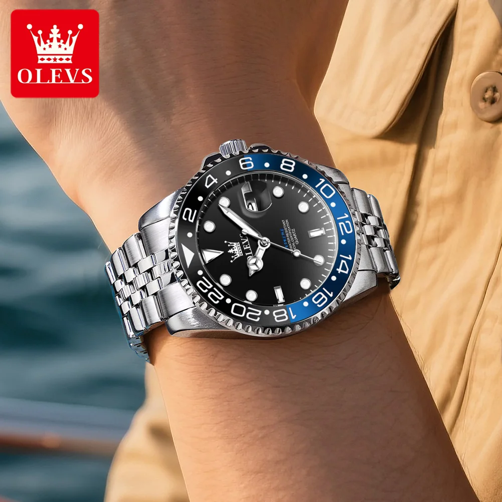ساعات رجالية عصرية من OLEVS Trend ساعة يد كوارتز أ...