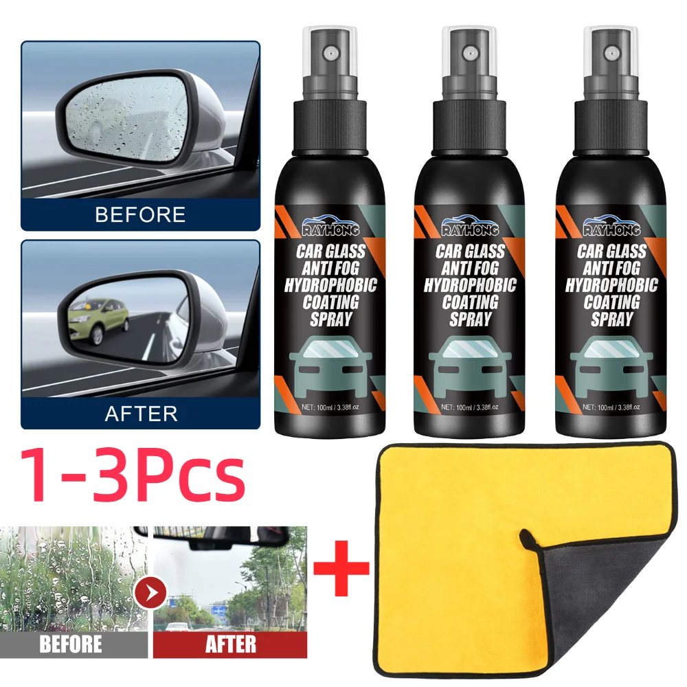 

100ml Anti-Rain for Car Glass Water Repellent Spray Windshield Mask Hydrophobic Anti-fogging Agent Protection Coating Auto Clean