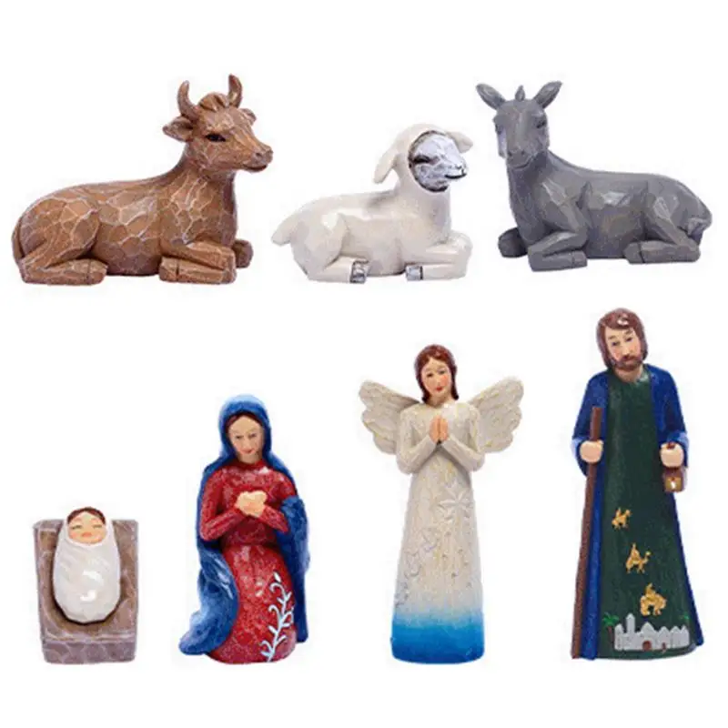 

Christ Birth Of Jesus Ornament Nativity Scene Figurines Set Delicate Standing Resin Statue Decoration For Church Home Offices