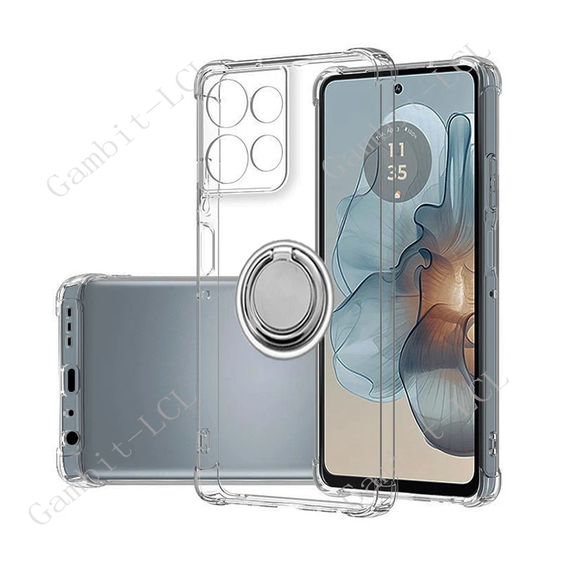 Enhanced Phone Case with Ring Holder - Shockproof Soft Back Cover