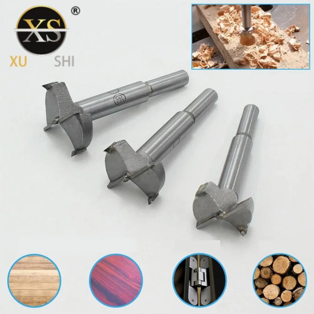 15mm-100mm Forstner Carbon Steel Boring Drill Bits Woodworking Self Centering Hole Saw Tungsten Carbide Wood Cutter Tools Set
