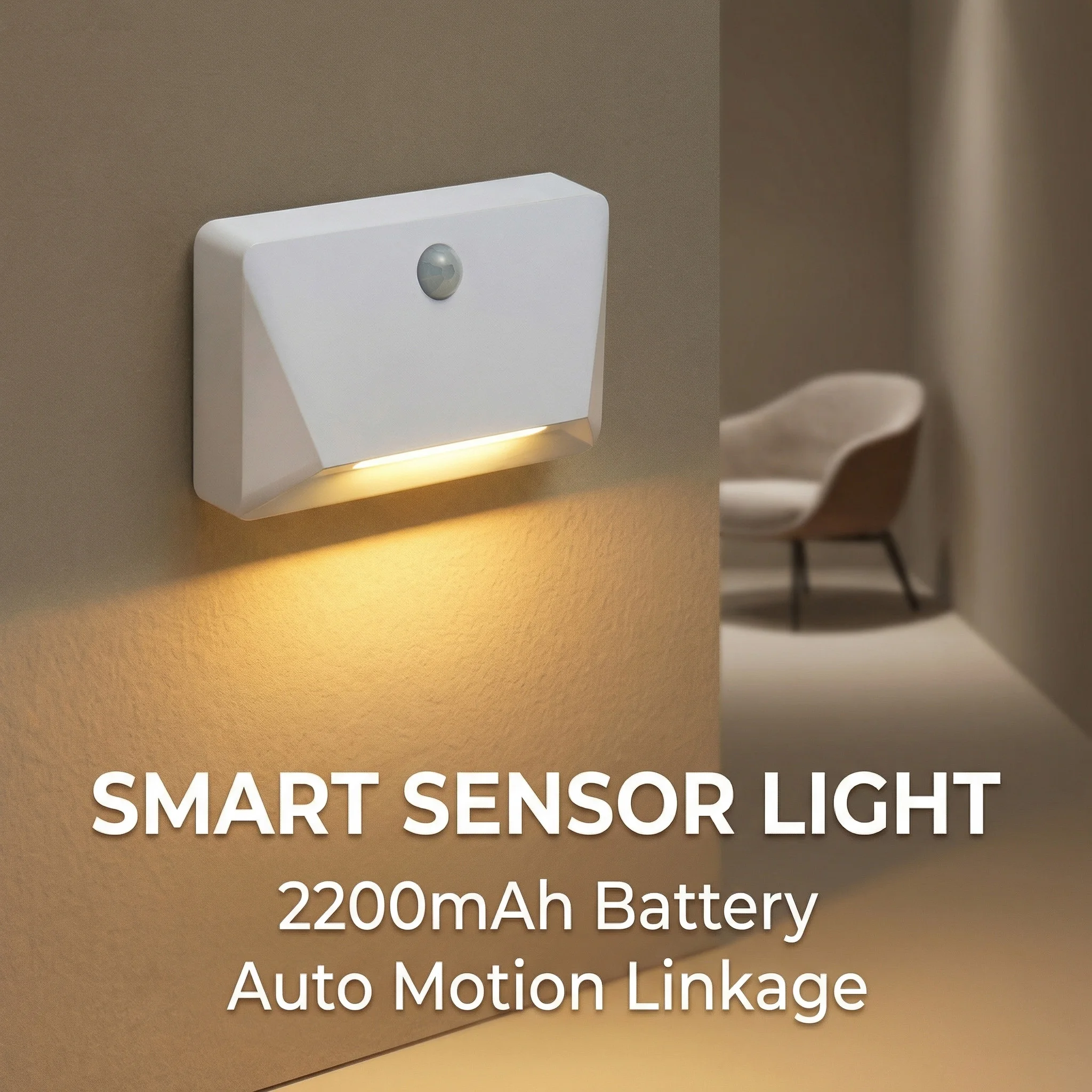 Smart Motion Sensor Wall Light – USB-C Rechargeable Security Light with Adjustable Brightness 1