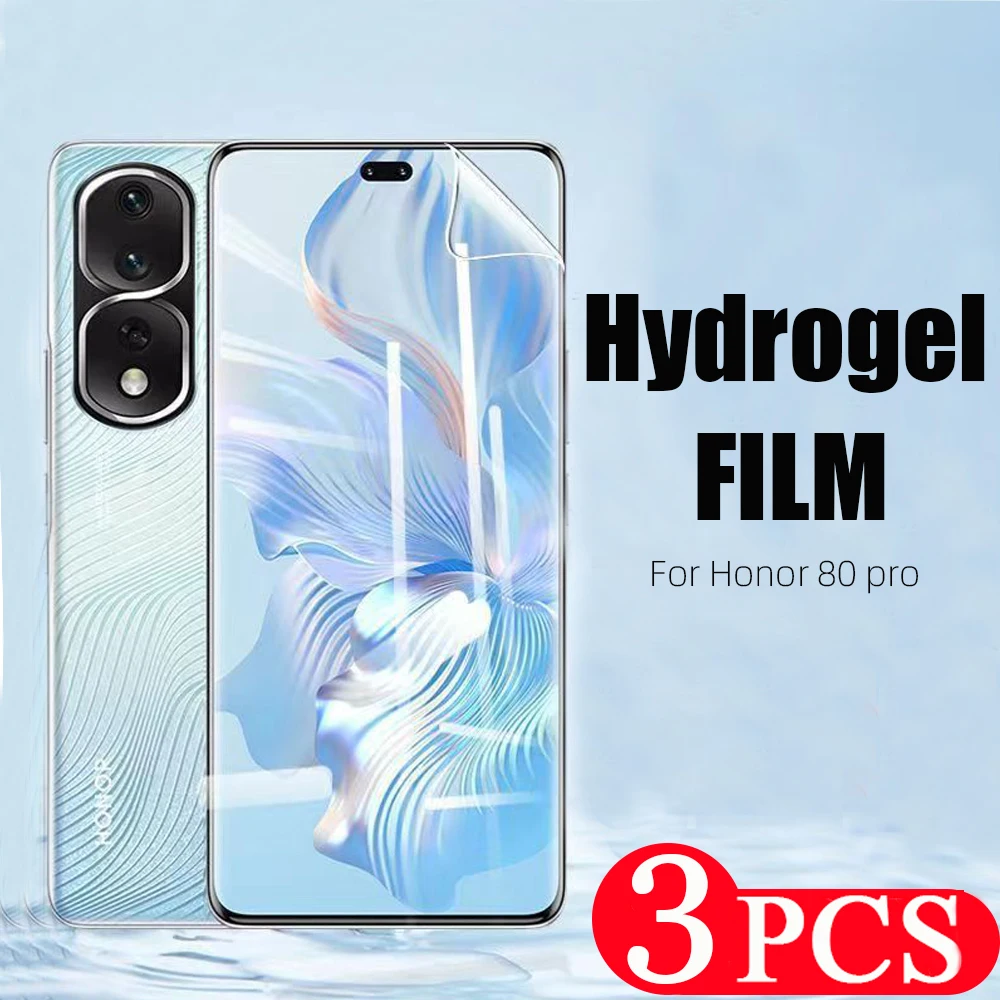 

3Pcs 9D Hydrogel film for Honor 70 80 pro Flat GT phone screen protector for honor 60 SE 50 pro lite protective film Not Glass