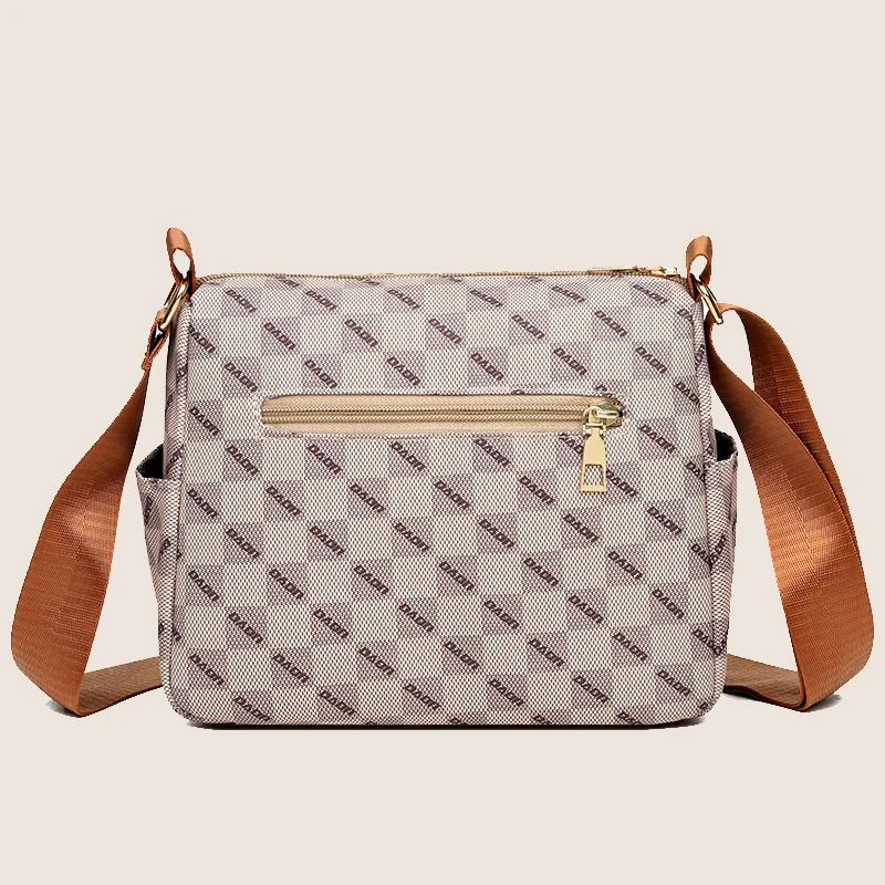 Ladies' soft leather shoulder bag with multiple layers, mailman shoulder bag, luxury designer ladies' handbag and wallet