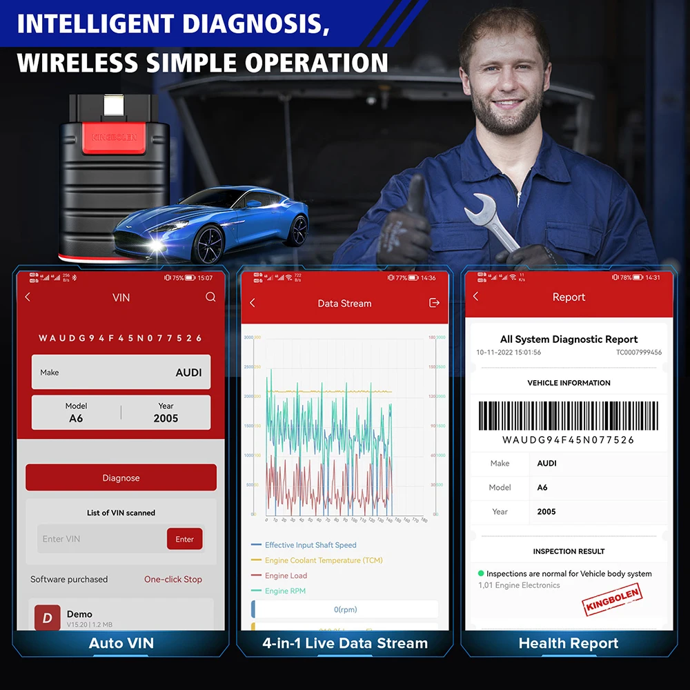 KINGBOLEN Ediag OBD 2-OBD-Scanner, Offline-Codierung, aktiver Test, 15 Resets, Auto-Vollsystem-Autodiagnosetool mit AutoAuth – Detail 7