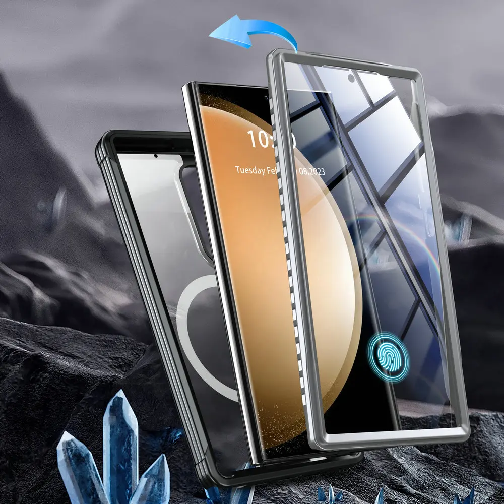 Shockproof Case Bumper Etui for Samsung S24 Ultra S23 S20 360 Protect Back Cover Galaxy S20 Plus S 23 5G Coque S 24 Magsafe Case